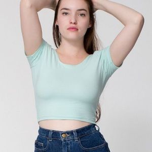 American Apparel Mint Short Sleeve Crop Top